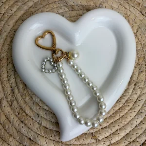 Hanger hart met parel hartje