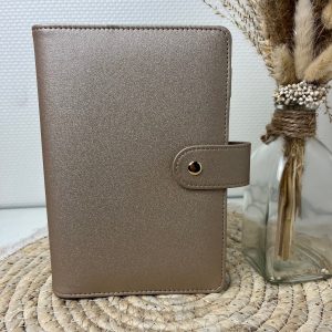 Binder beige metallic goude ringband