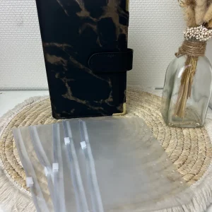 Binder marble zwart met zippers
