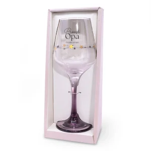 Wijnglas met de tekst proost opa