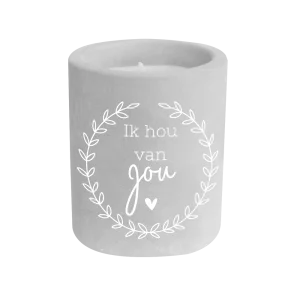 Cement candle - Ik hou van jou