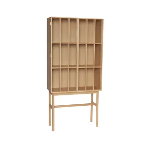 Hubsch Shoji hoge kast natuurlijk hout vitrinekast