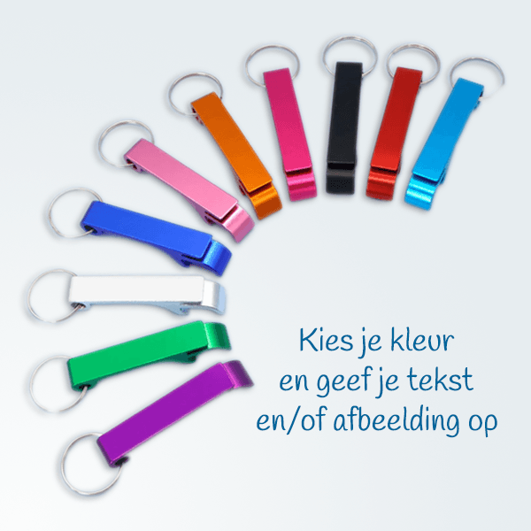Aluminium flesopener met sleutelring - Afbeelding 2