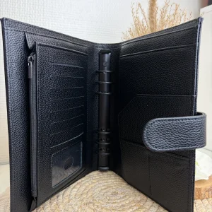 A5 binder dubbele drukknop zwart met zwarte ringband