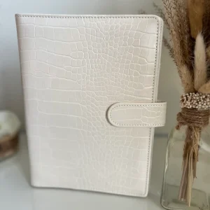 A5 Binder croco wit
