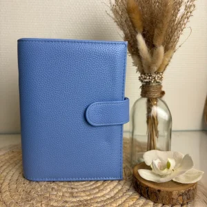 A6 binder dubbele drukknoop lavendel blauw