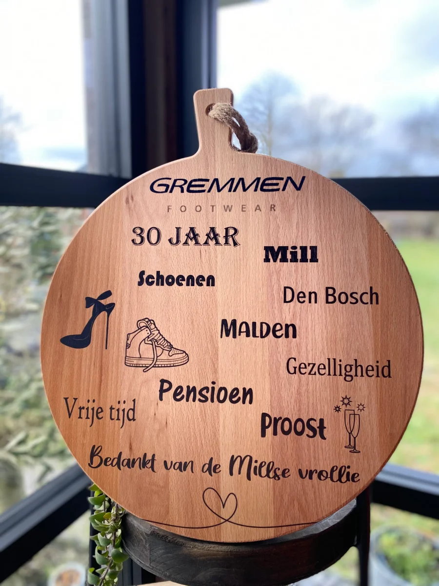 Serveerplank Rond met eigen woorden en/of foto(afbeelding) - Afbeelding 3