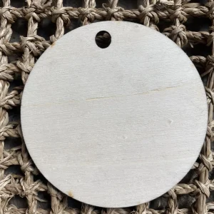 Set van 10 houten kersthangers - 11 cm - onbewerkt