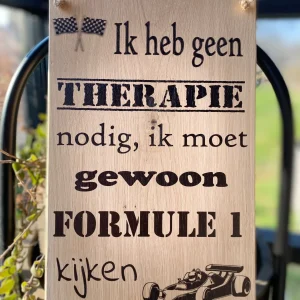 Tekstbord Formule 1 Therapie
