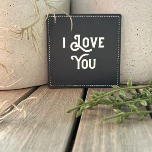 Onderzetter I love You -Kunstleer