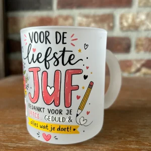 Theeglas Juf