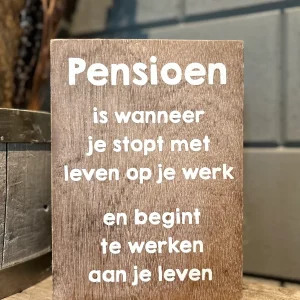 Tekstblok Pensioen Natural Wit
