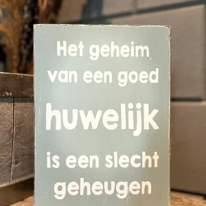 Tekstblok Huwelijk Blauw Wit