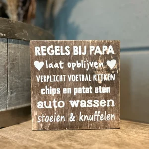Tekstblok Regels bij papa