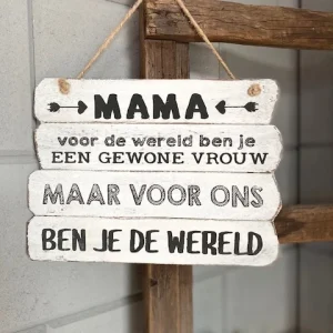 Teksbordje Mama wereld