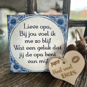 Tegels delfts blauw - Lieve opa