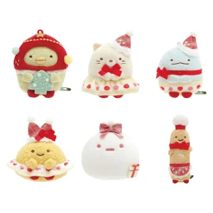 Sumikkogurashi Strawberry Christmas tenori plushies - kies je favoriet