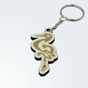 Houten sleutelhanger met logo of afbeelding