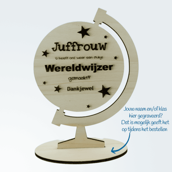Houten globe – Wereldwijzer