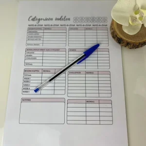 Categorieën invul sheet